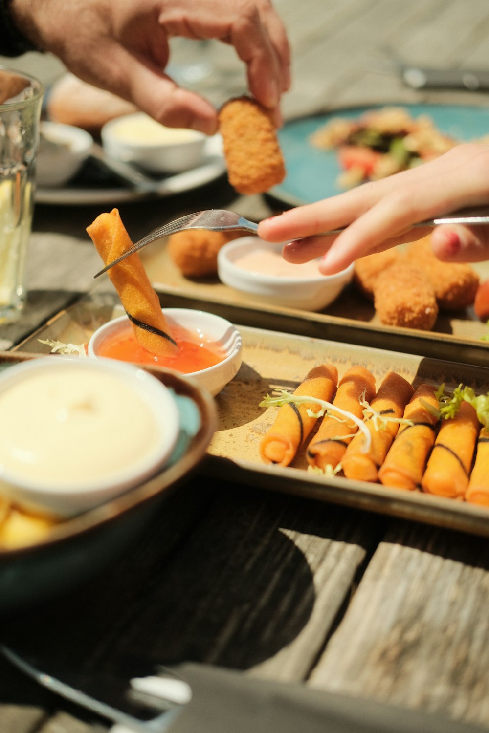 a table with food on it