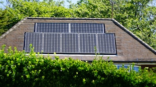 a building with solar panels