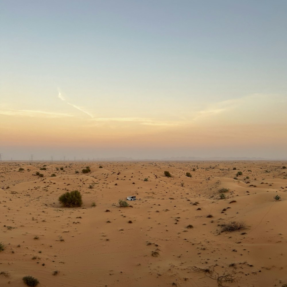 a desert with a blue sky