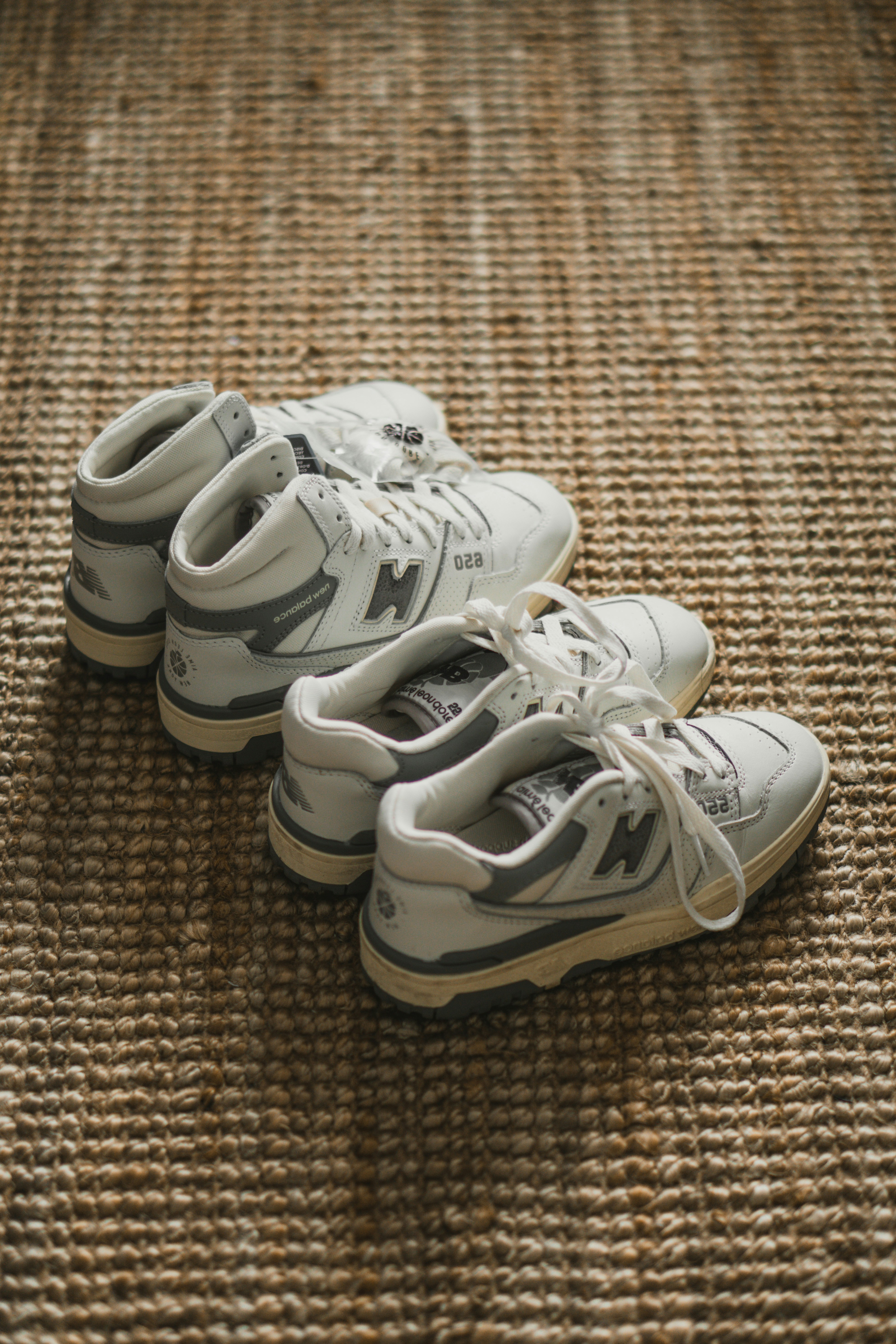 a pair of white sneakers