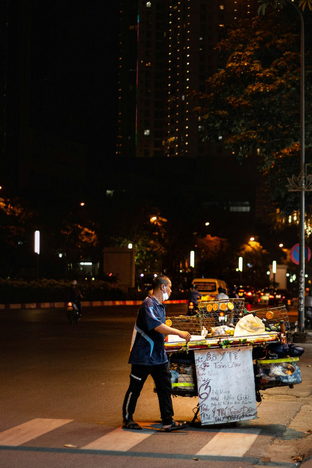 a man standing on a street corner