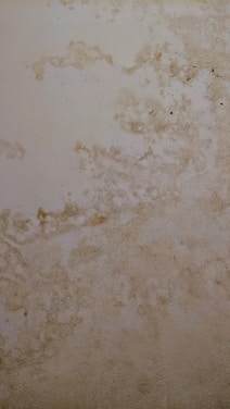 The surface displays various stains or patches that suggest water damage or mildew, with a textured pattern resembling an aged or neglected wall.