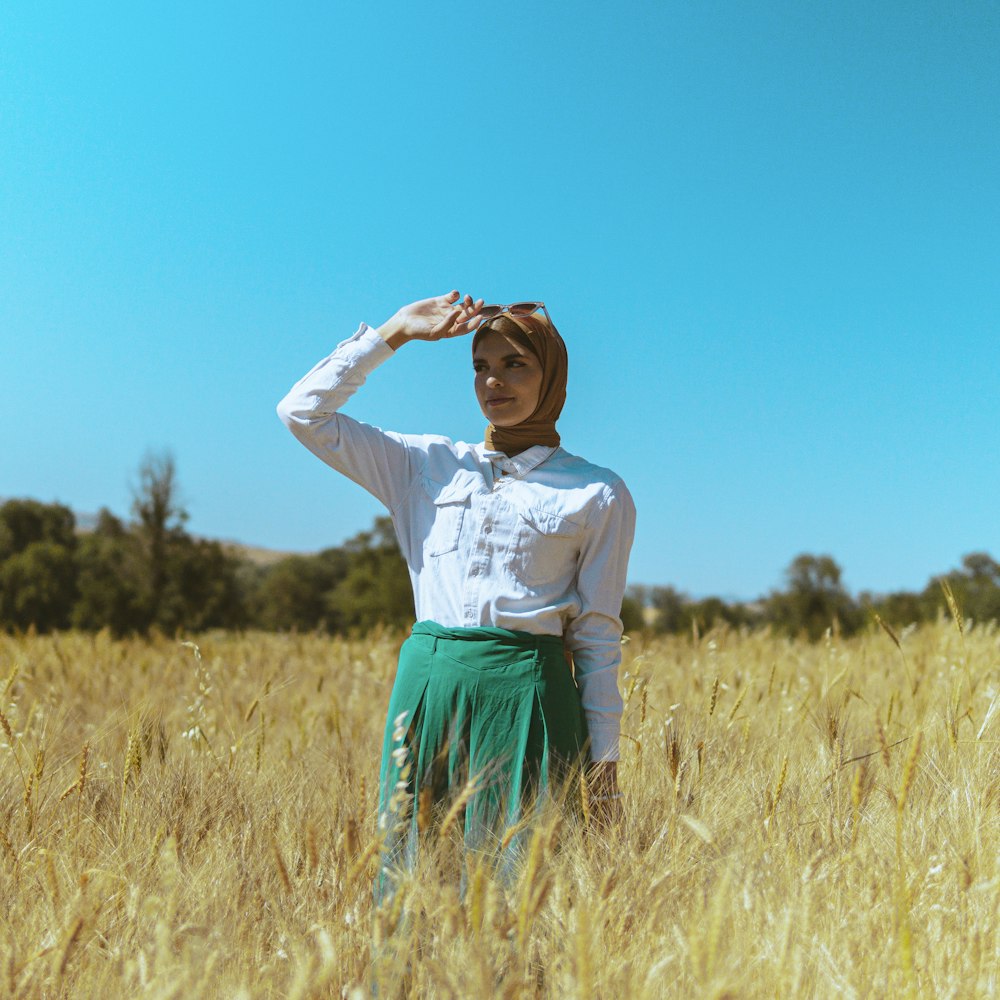 a person standing in a field