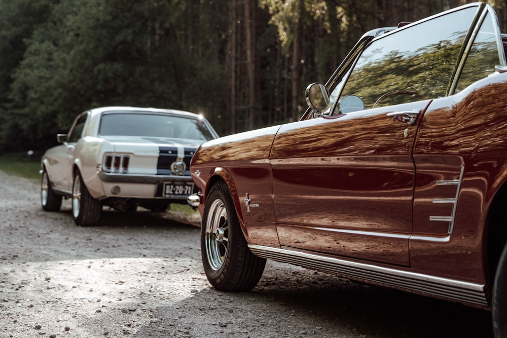 a car parked on the side of a dirt road