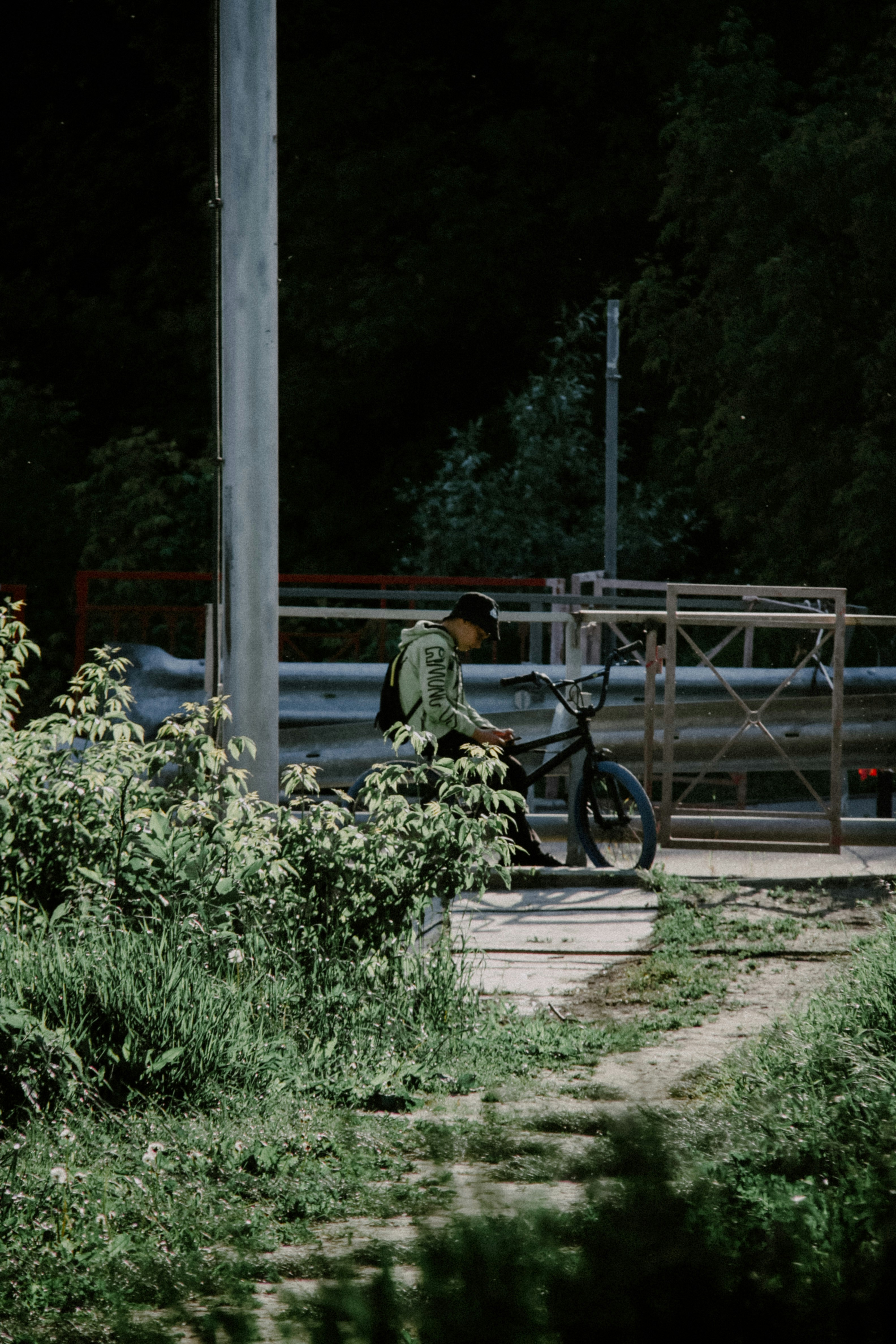 a person riding a bicycle