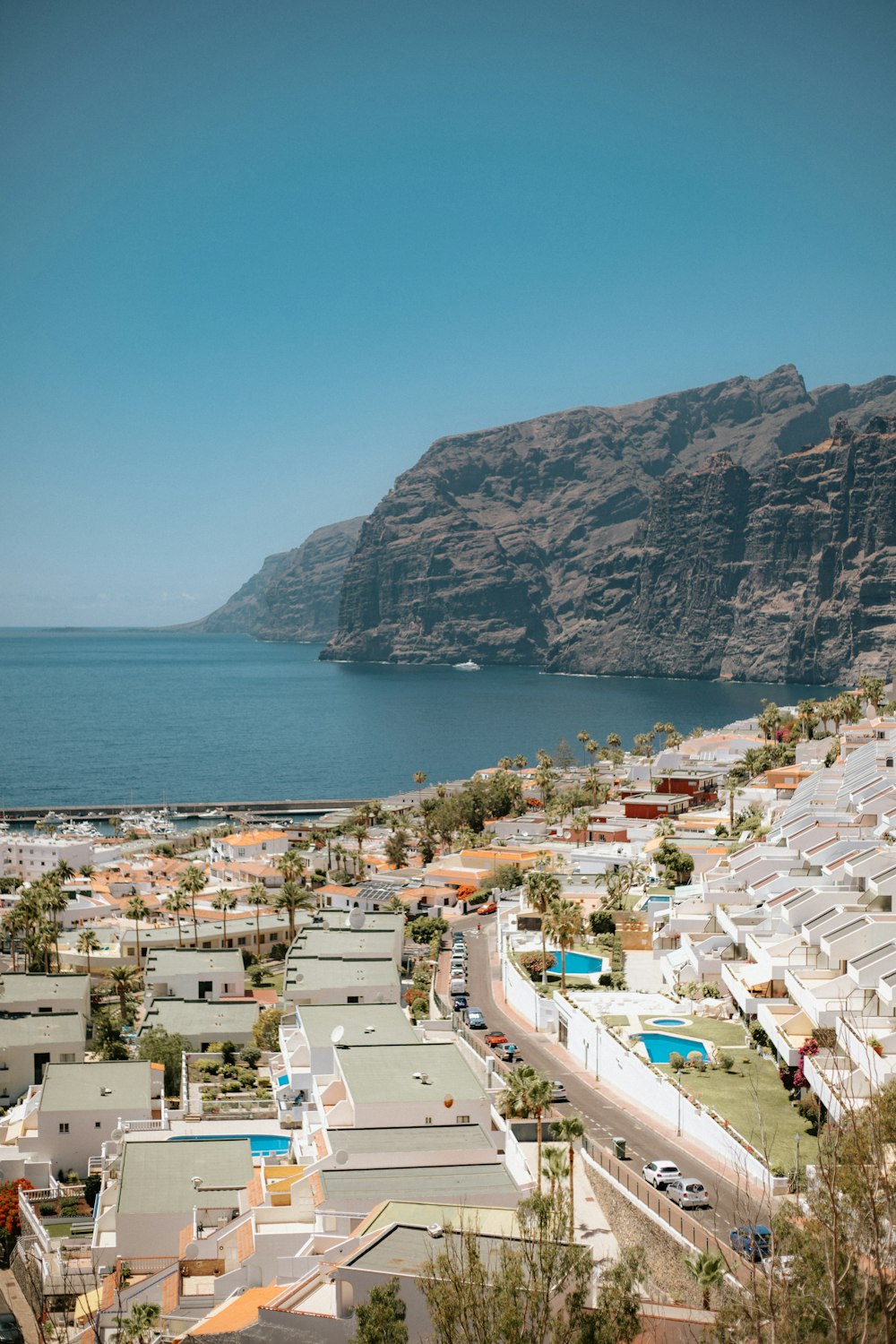 a city next to a body of water