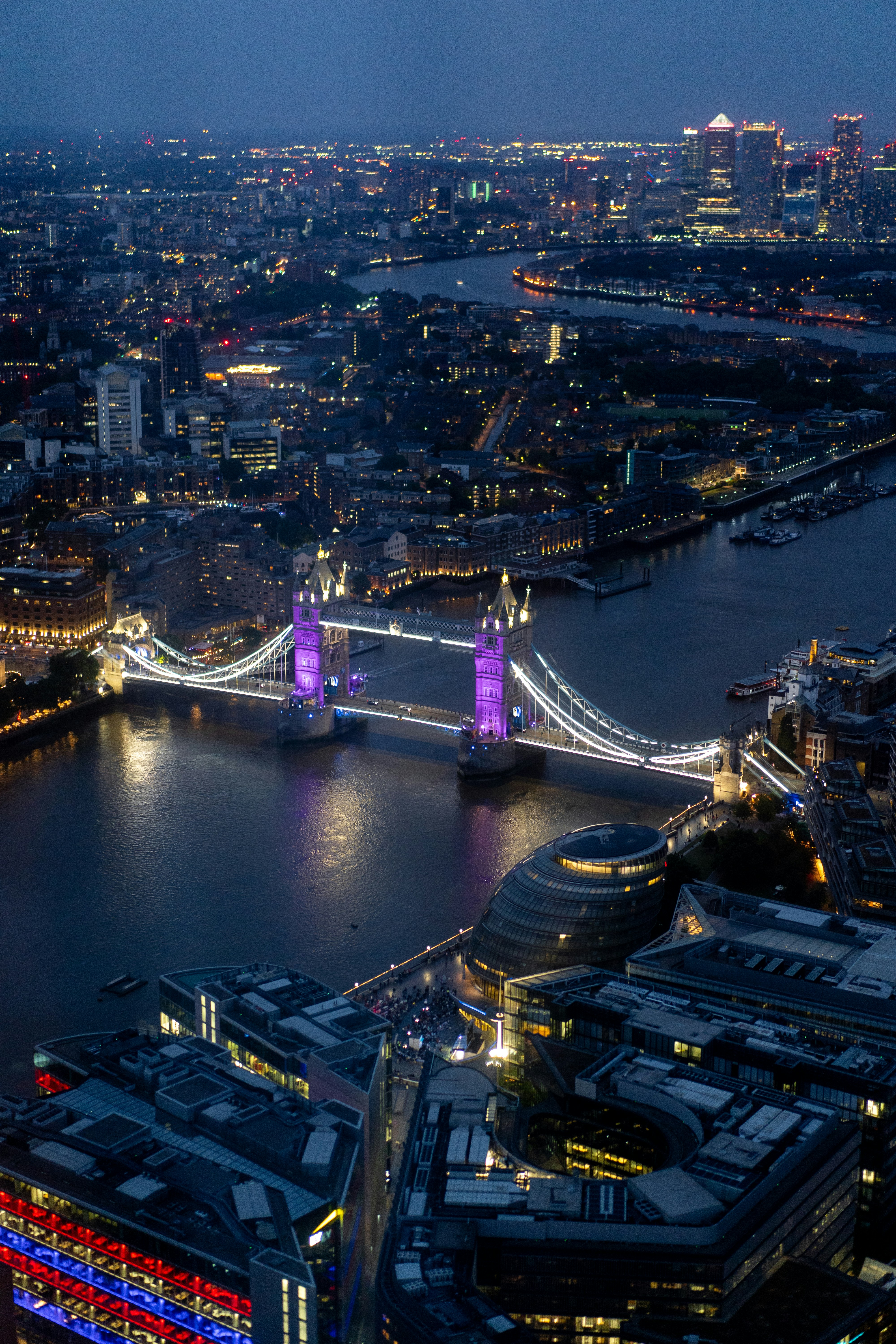 a city with lights at night