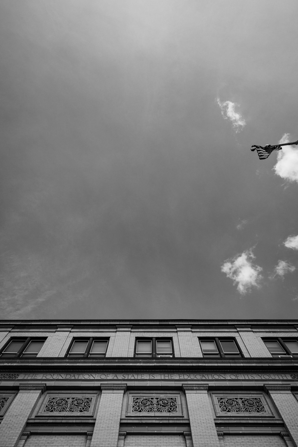 a helicopter flying over a building