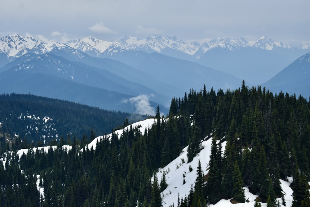 a snowy mountain range