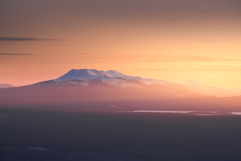 a mountain in the distance