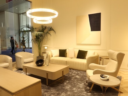 A beautifully decorated living room showcasing modern decor.