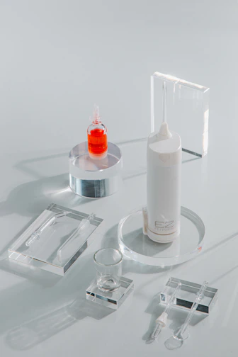 a group of bottles and glasses