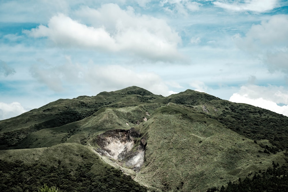 a landscape with hills and trees