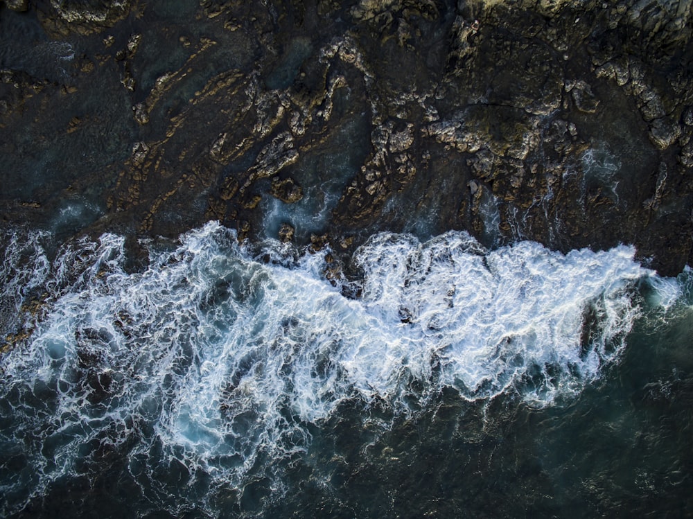 a rocky area with water