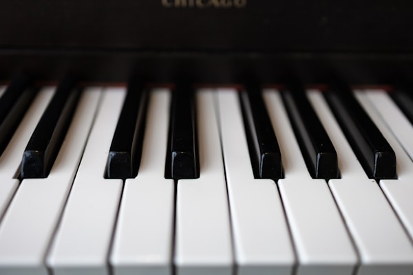 Tastiera di pianoforte con tasti scuri