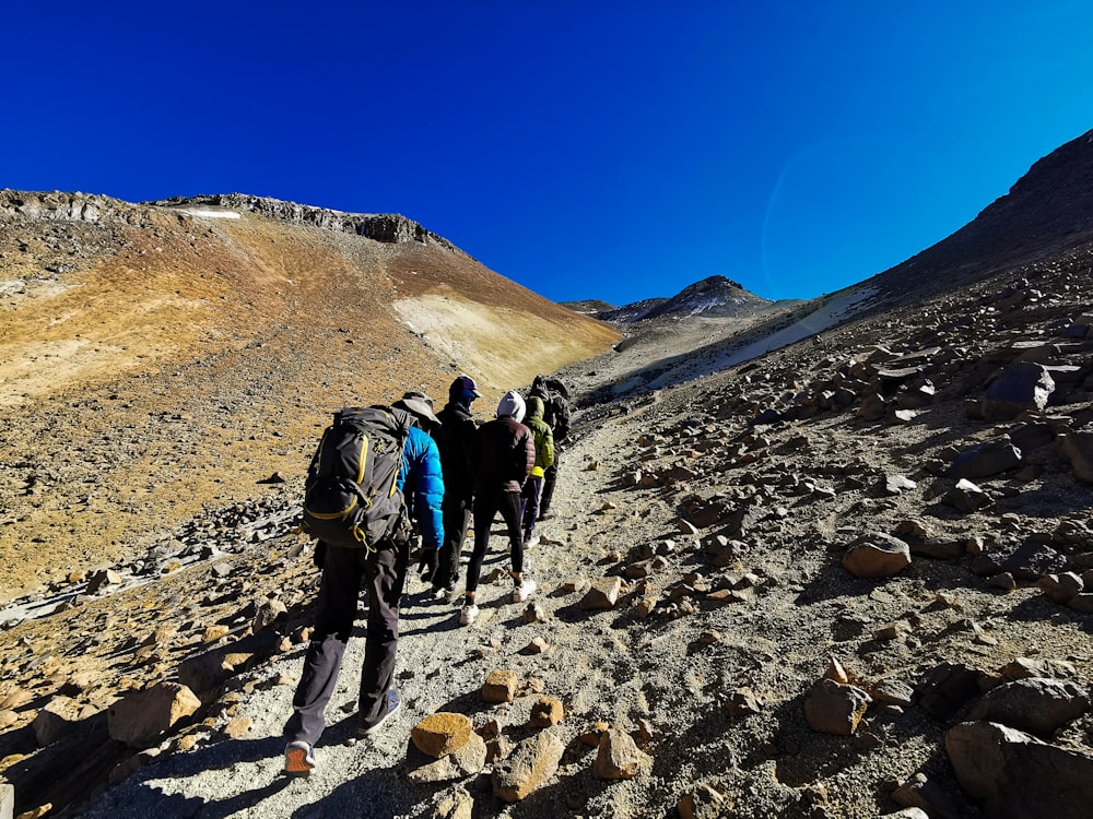 a group of people hiking