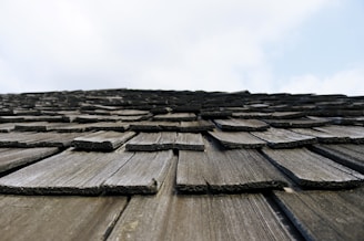 a roof with shingles