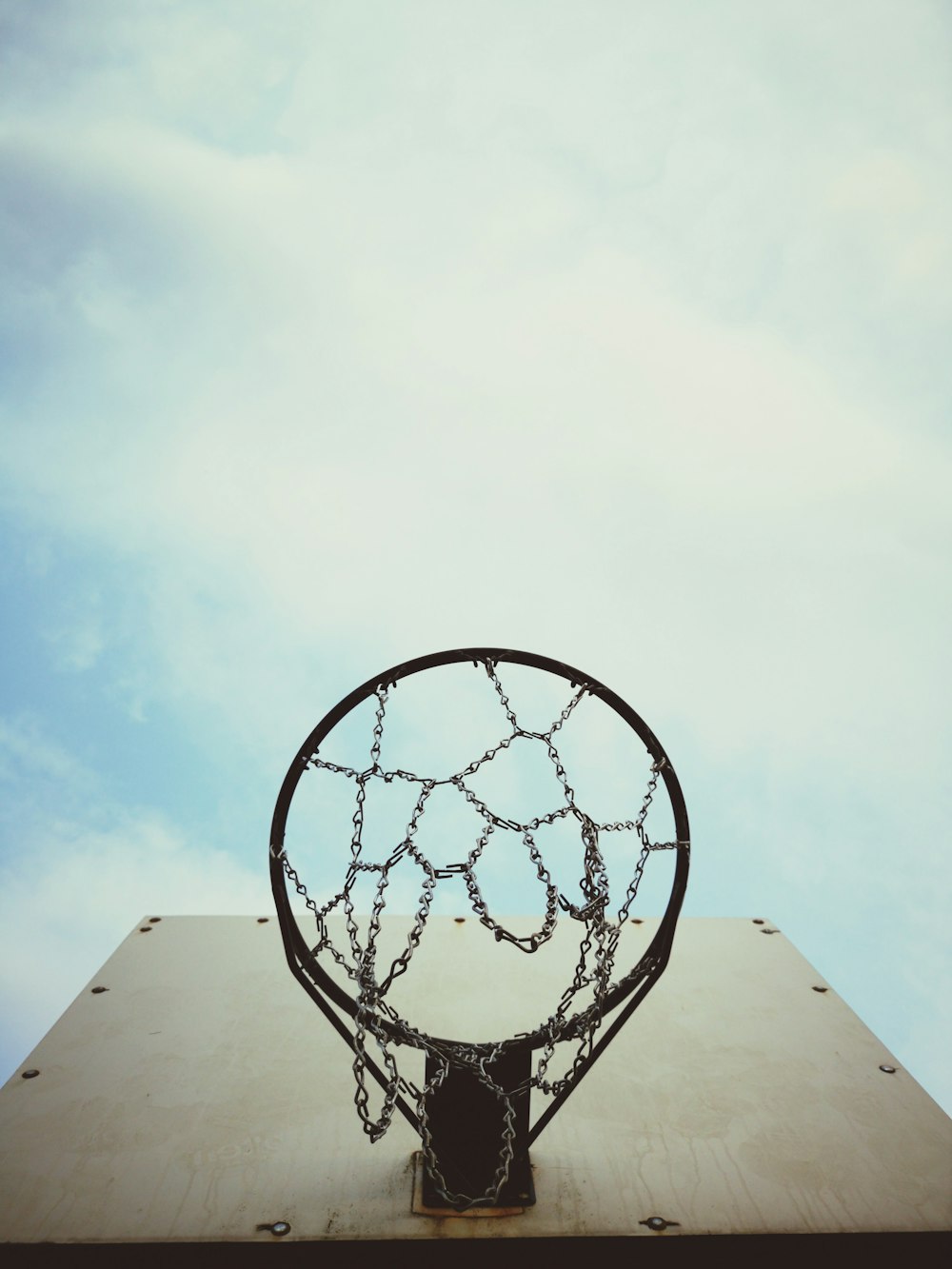 a basketball hoop on a building