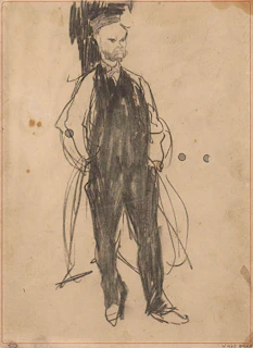 A humorous cartoon sketch depicting a judge and a lawyer in a playful debate.