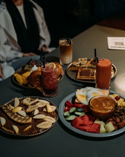 a table full of food