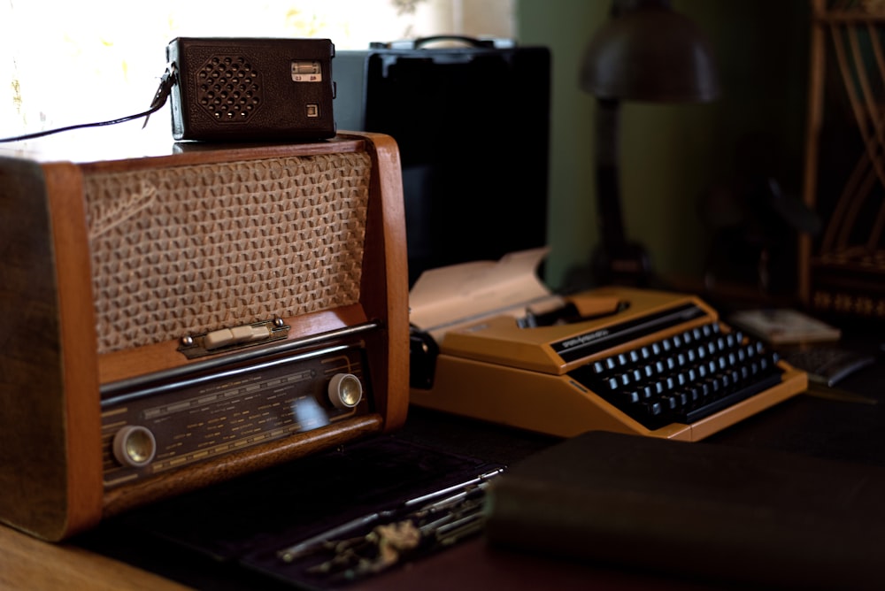 a radio and a radio on a table