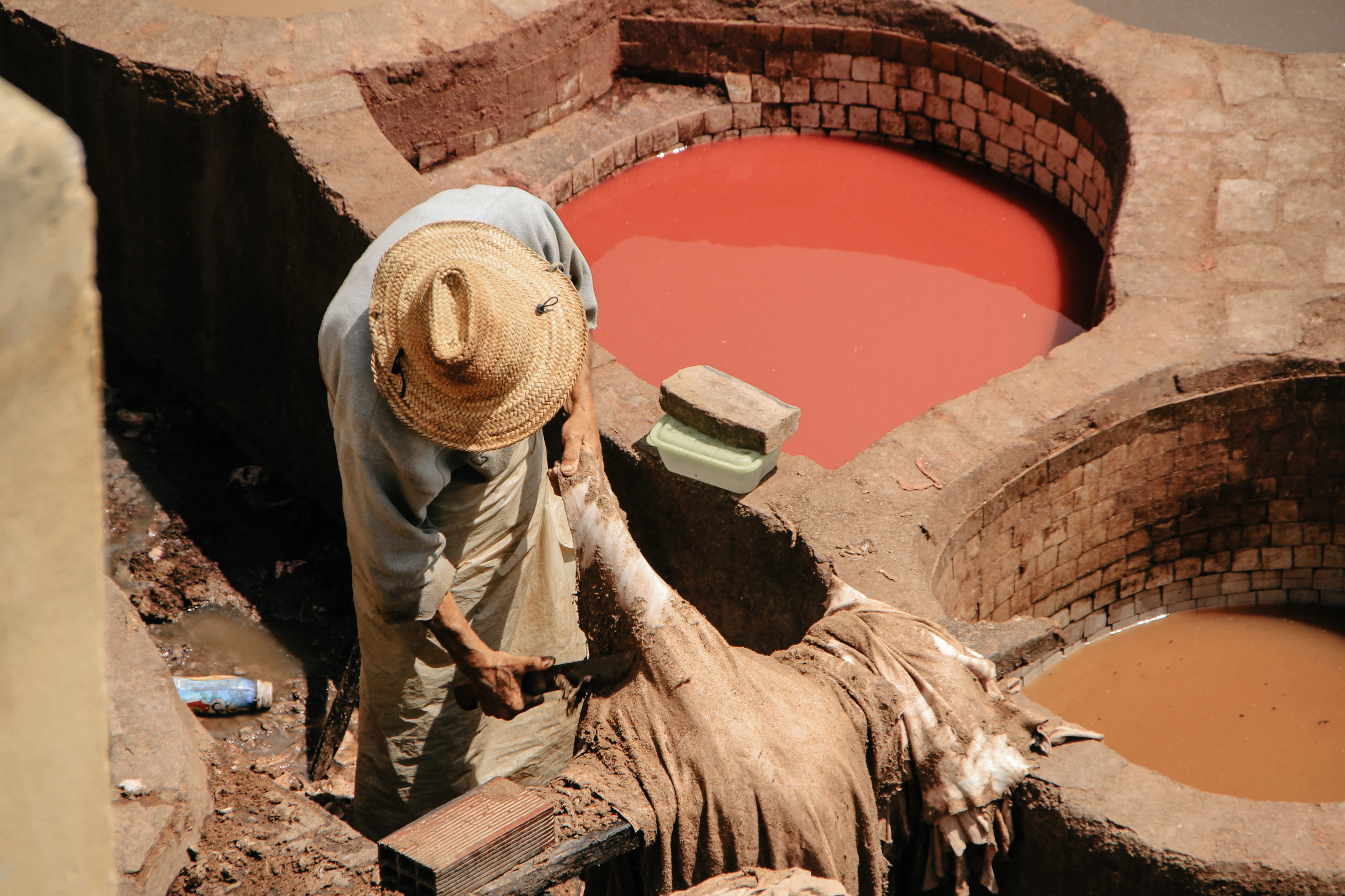 Fez medina tannery Morocco, Fez