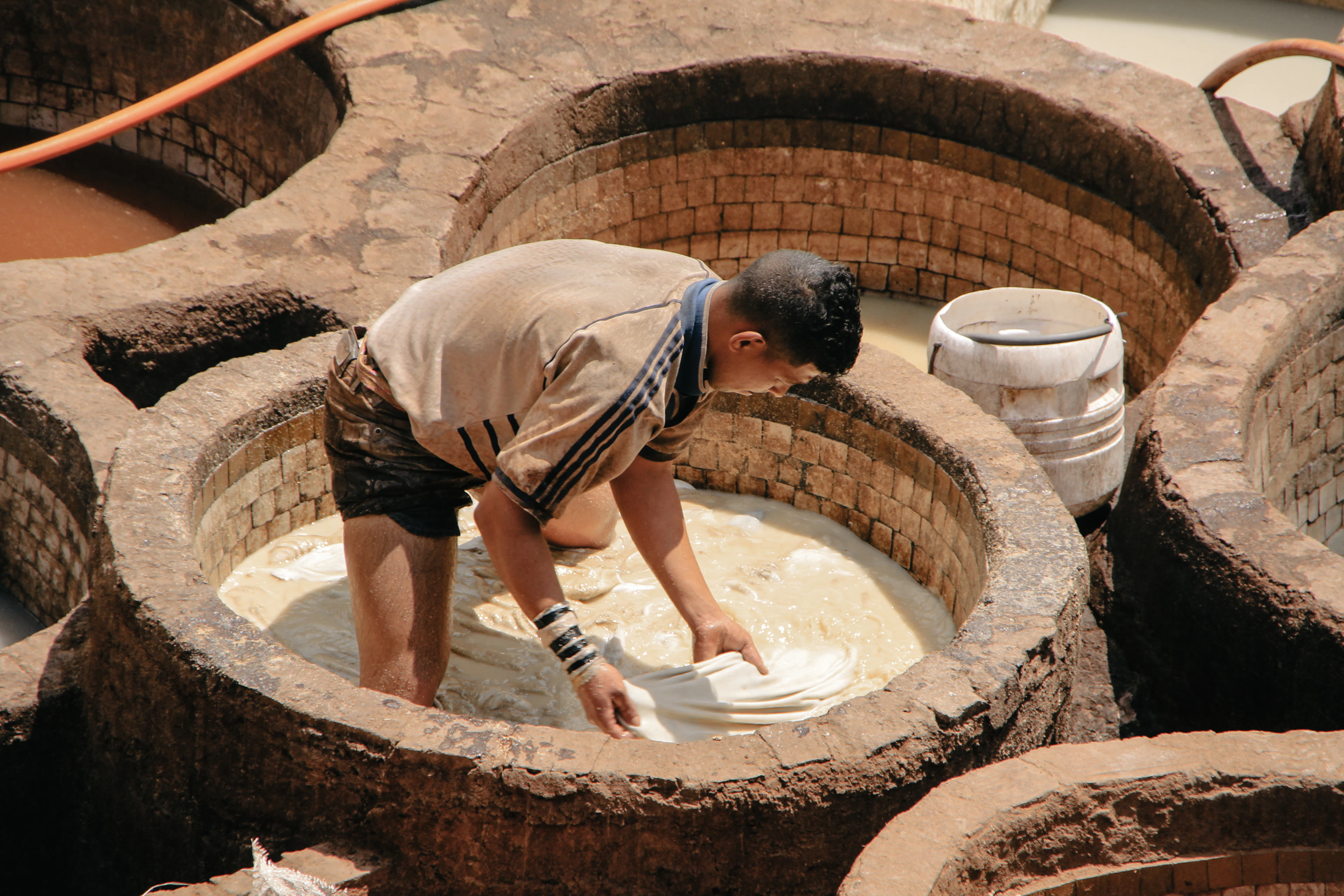 Fez medina tannery Morocco, Fez