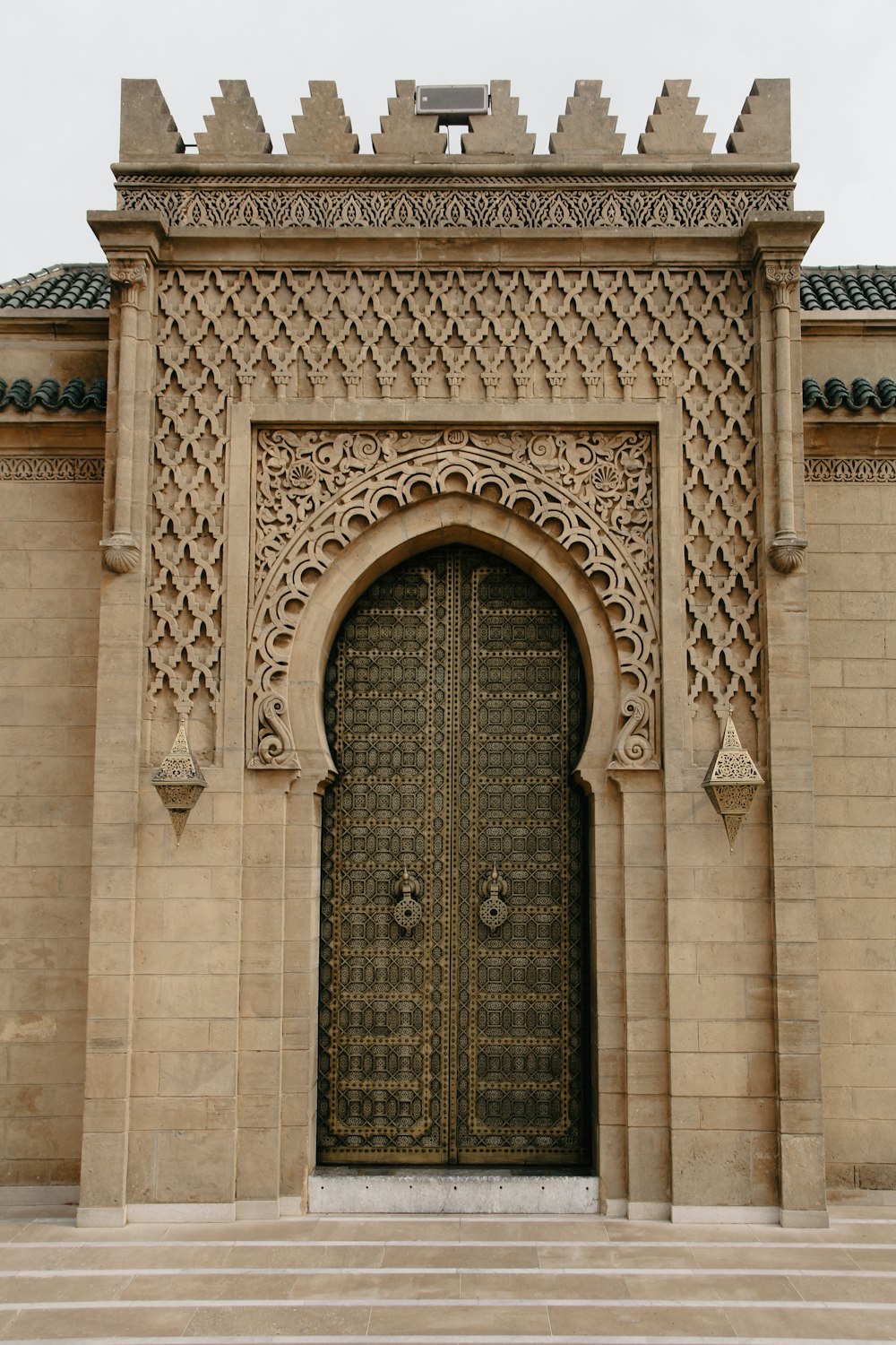 a large stone door
