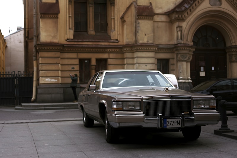 Luxury car parked streetside