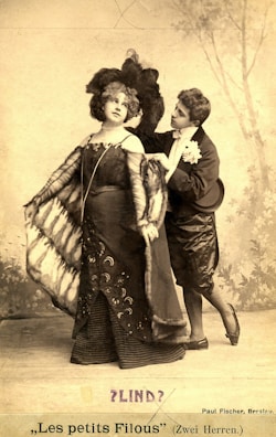 A vintage photo of Fred and Leslie in matching eccentric outfits from middle school.