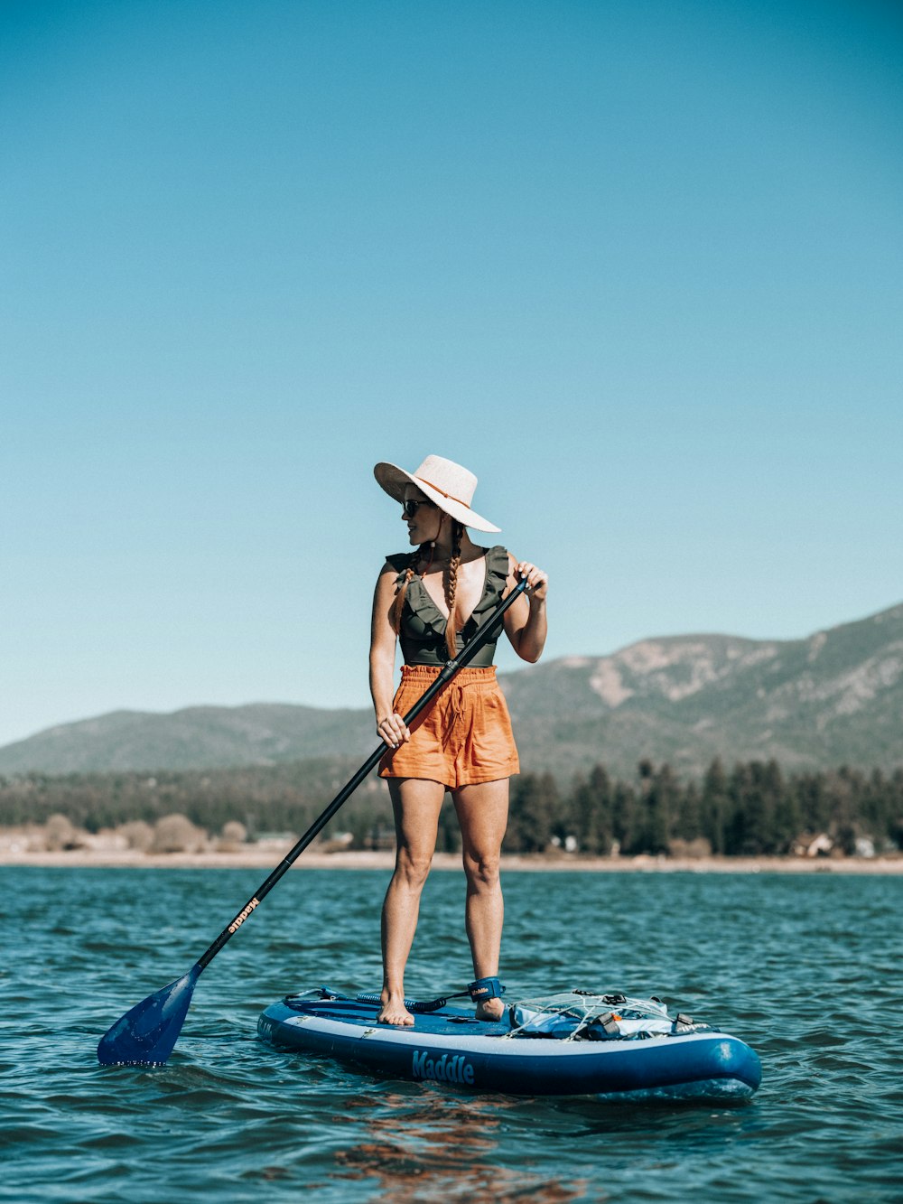 a man on a paddle board