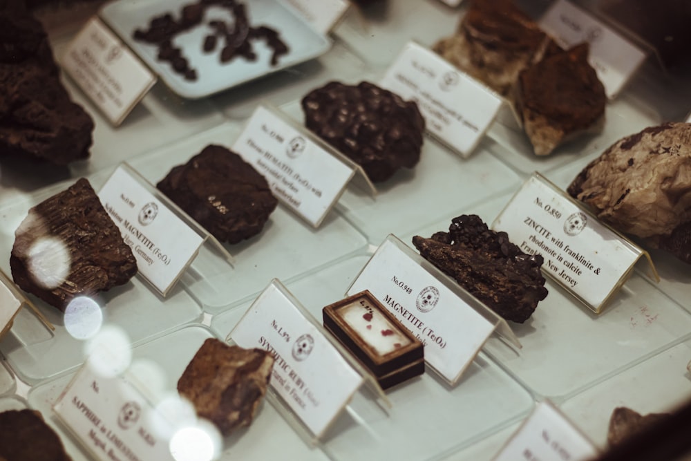 a display of chocolates