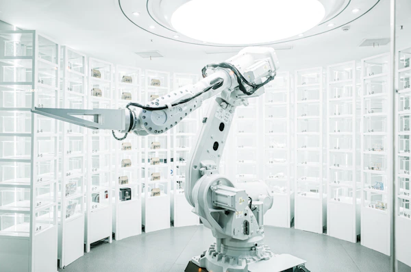 White precision robotic arm