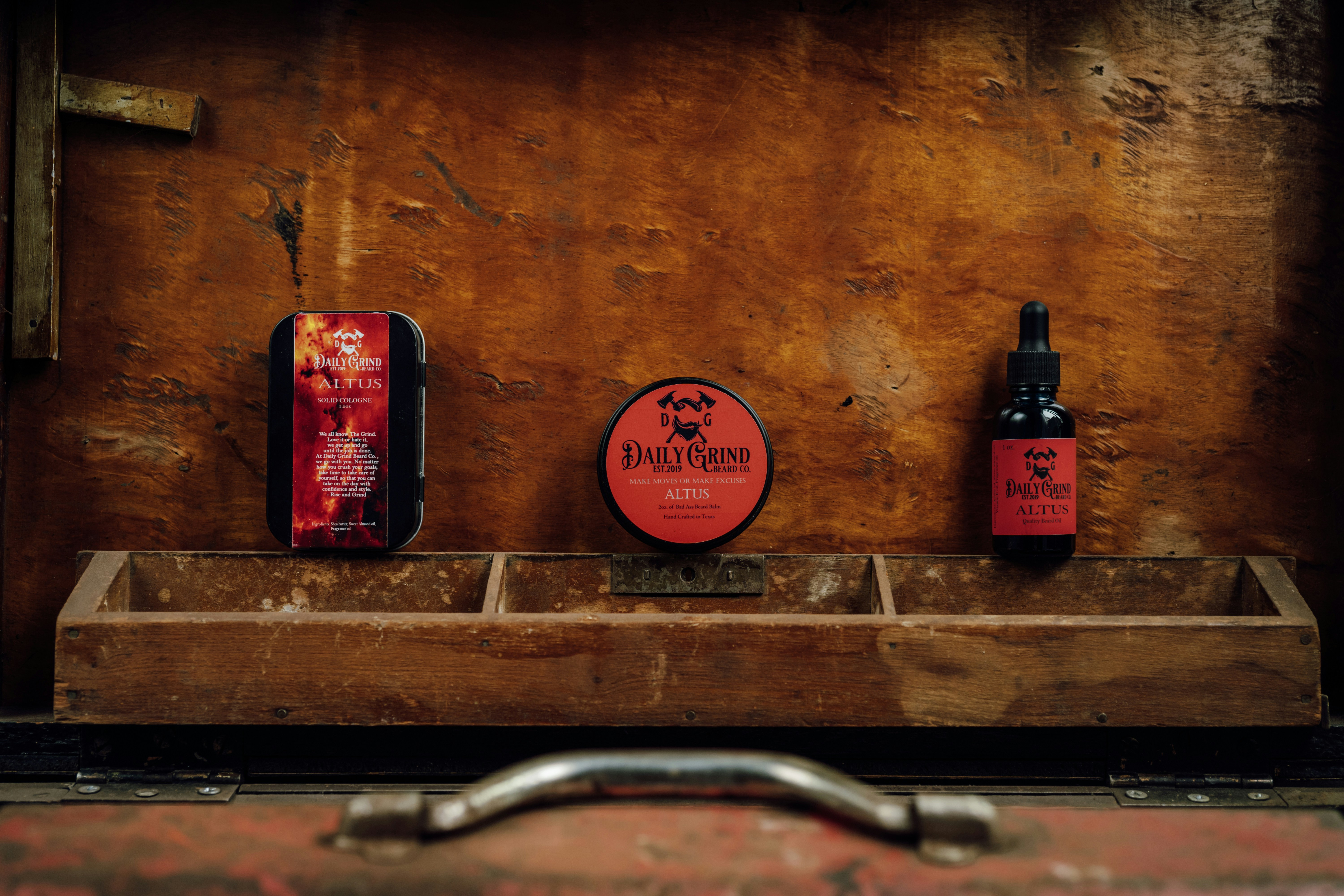 Product photo of Altus beard care products by Daily Grind Beard Co.