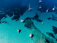 aerial view of a small island