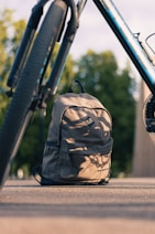 a backpack on a rack