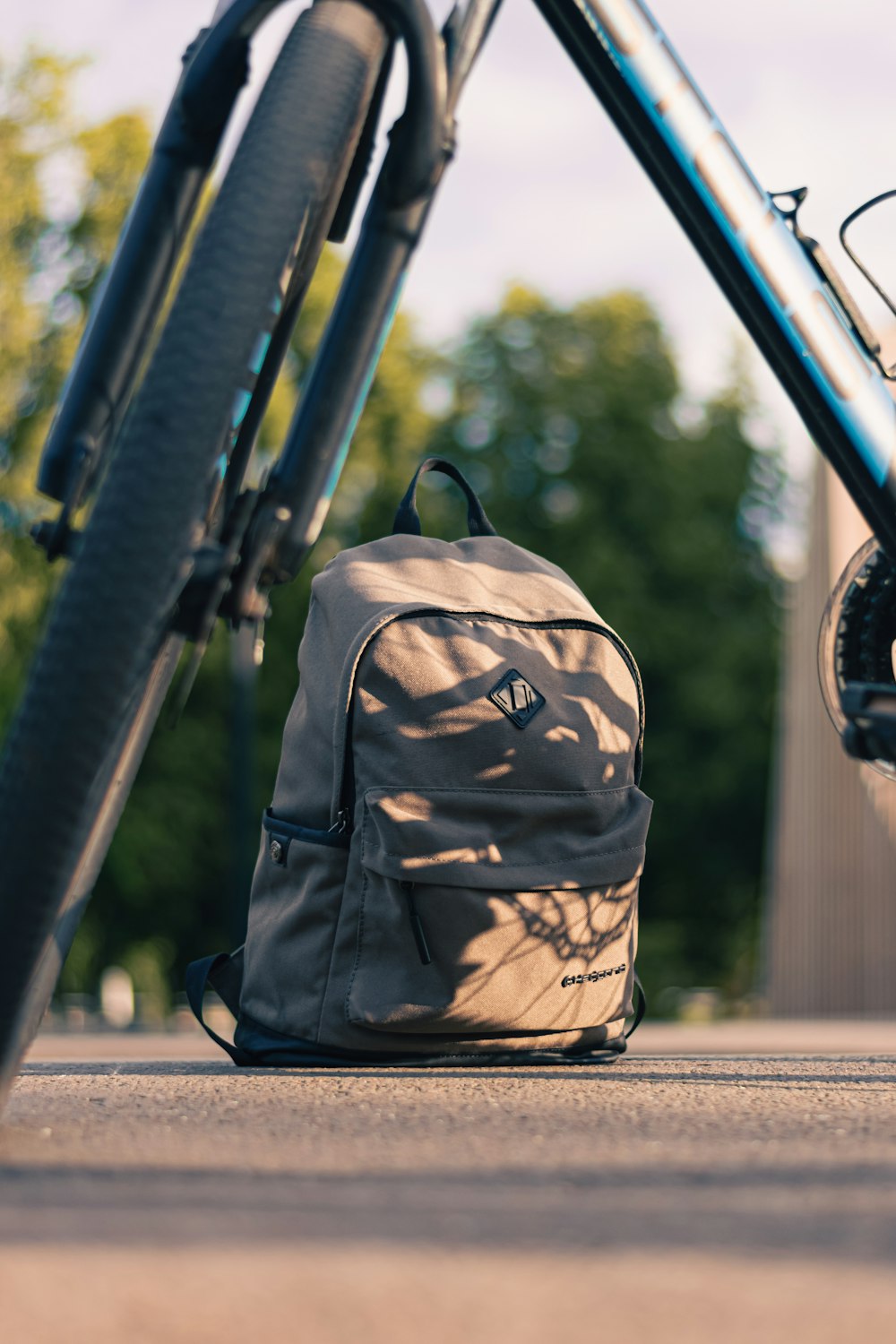 a backpack on a rack