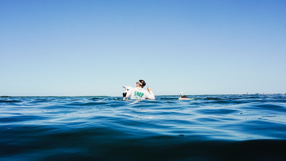 a man in a boat in the ocean