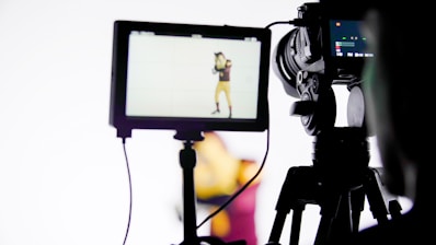 a person standing on a television screen