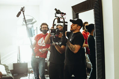 a person holding a camera