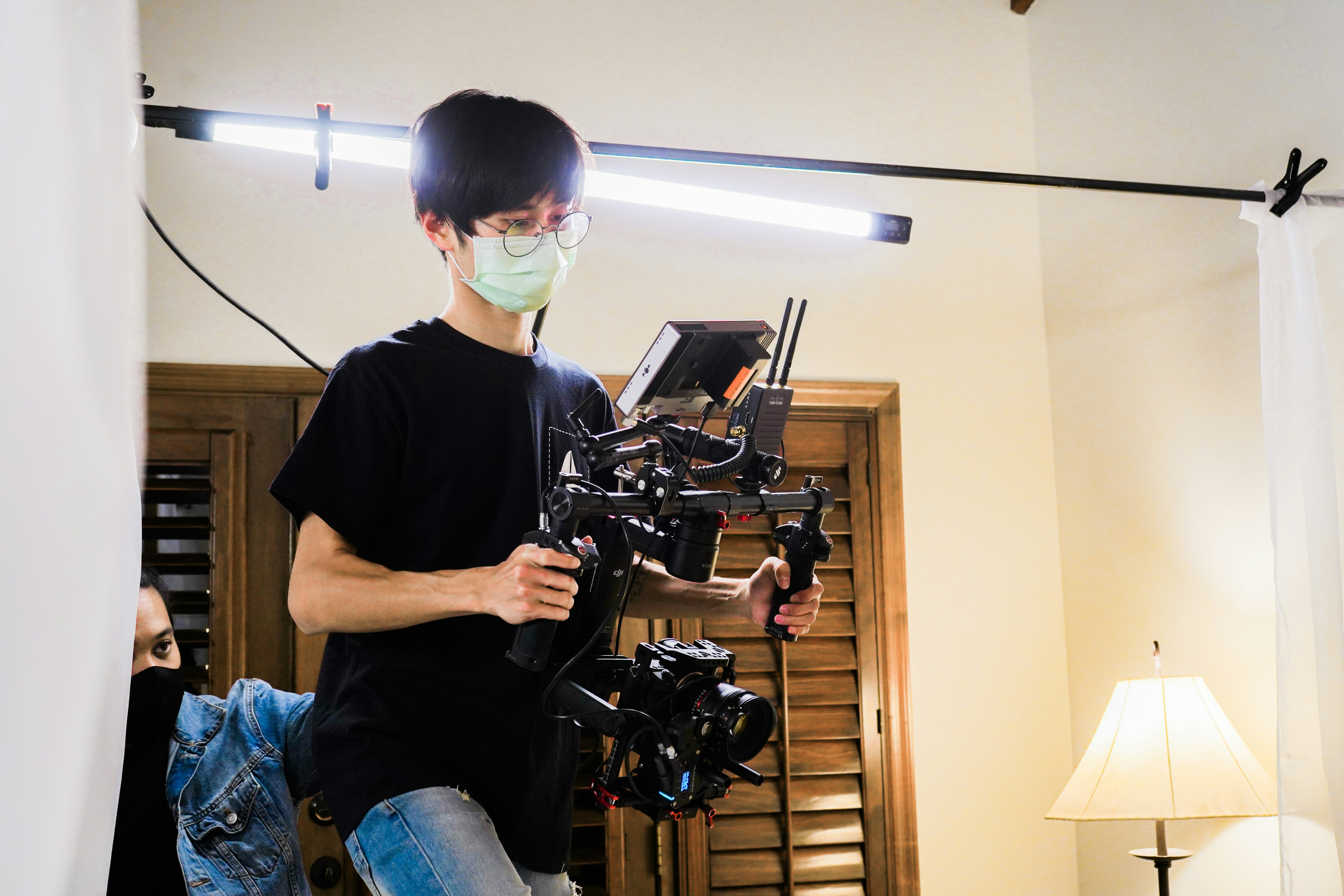 a person holding a camera