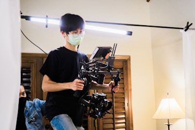 a person holding a camera