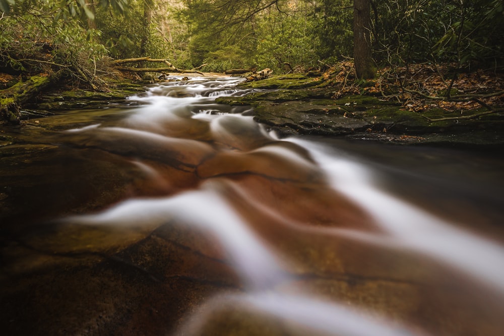 a river with a waterfall