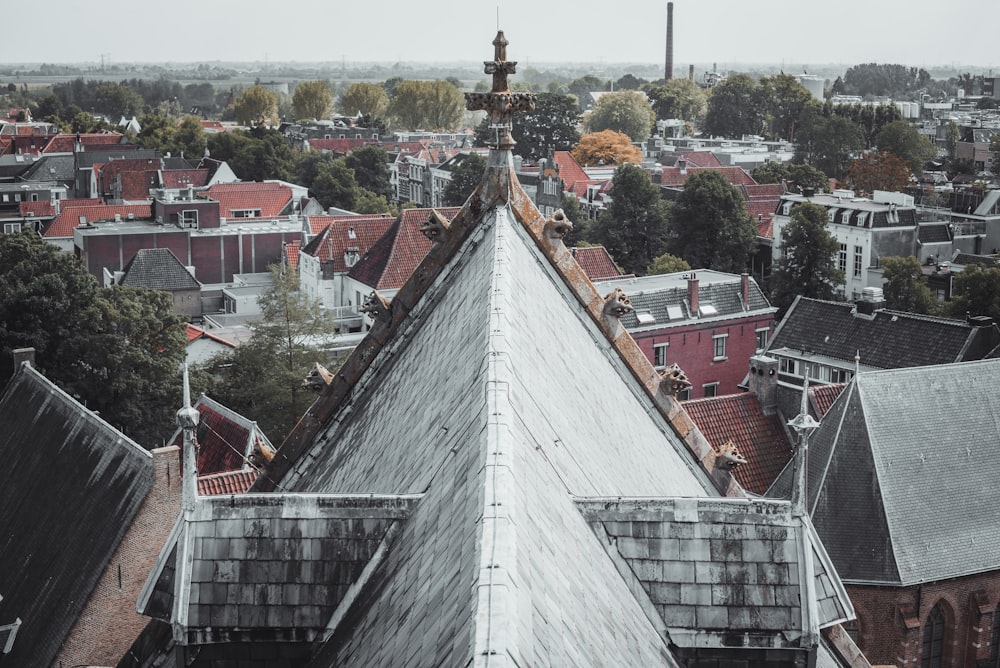 the roof of a building