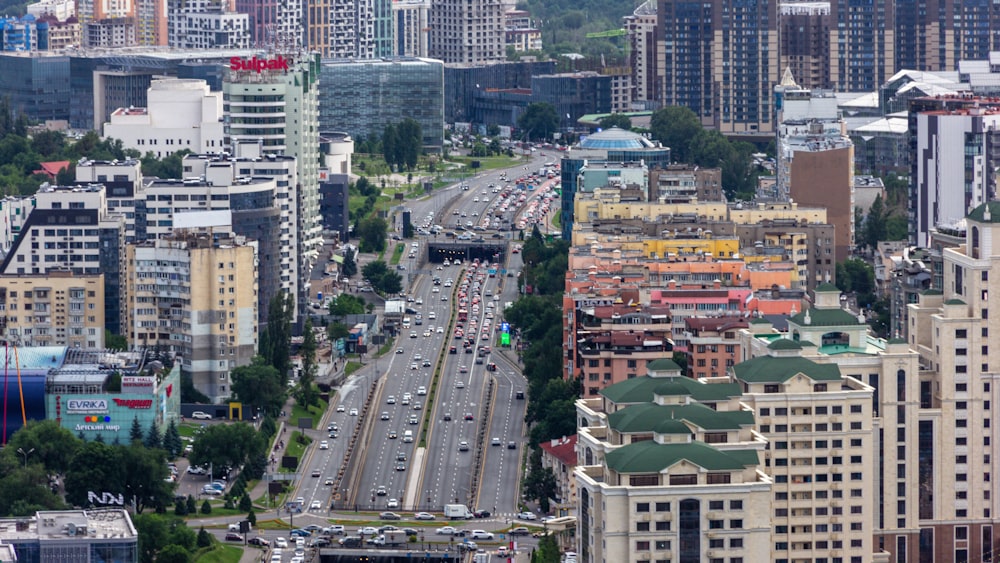 a city with many buildings