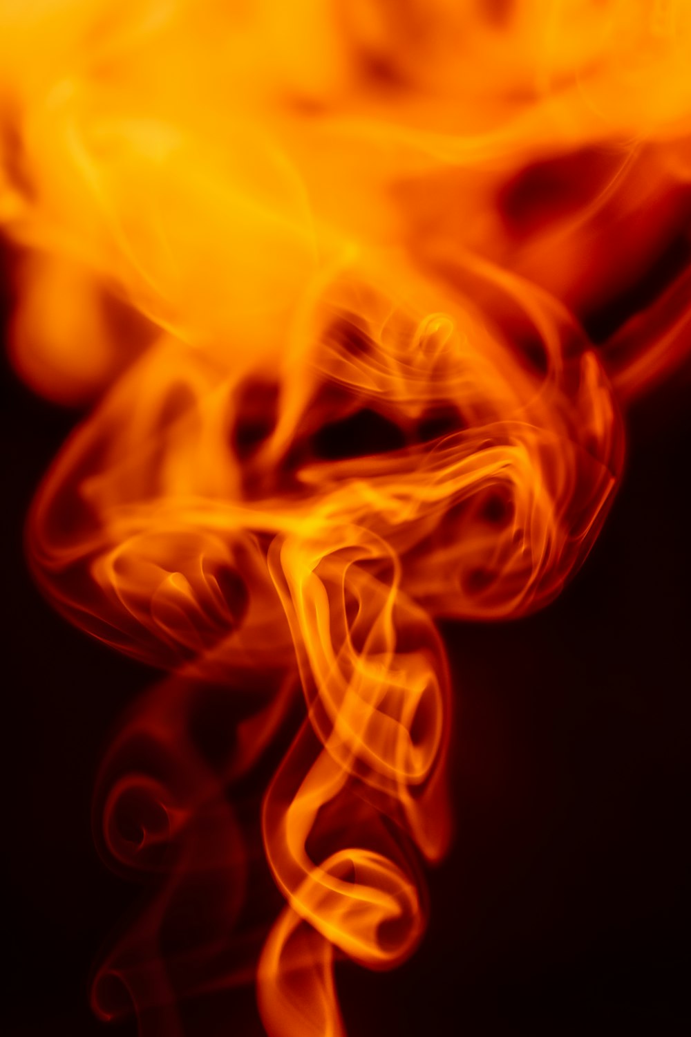 a close-up of a fire