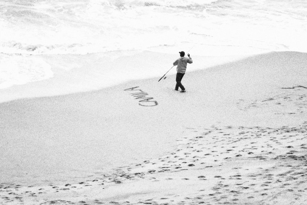 a man skiing down a slope