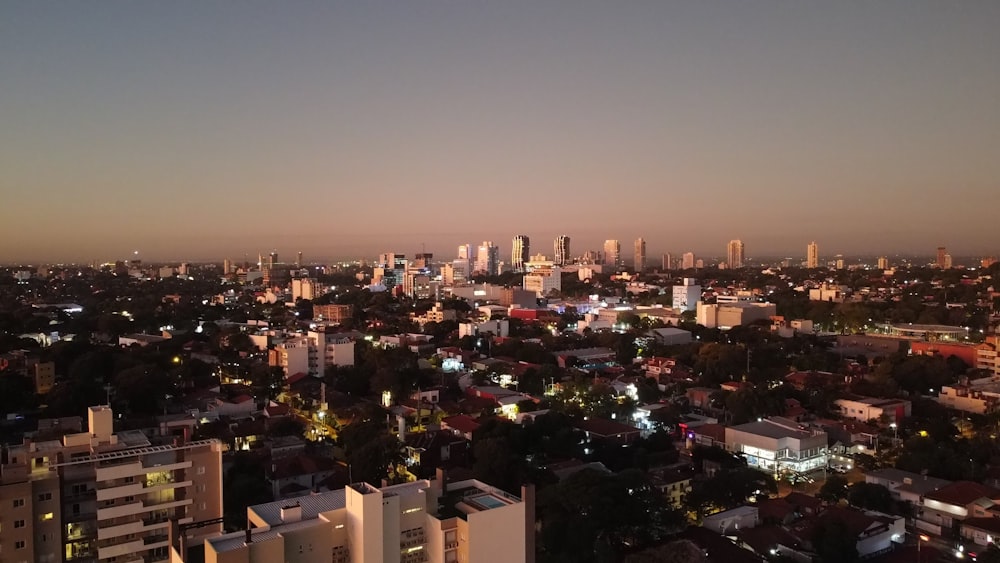 uma cidade com muitos edifícios