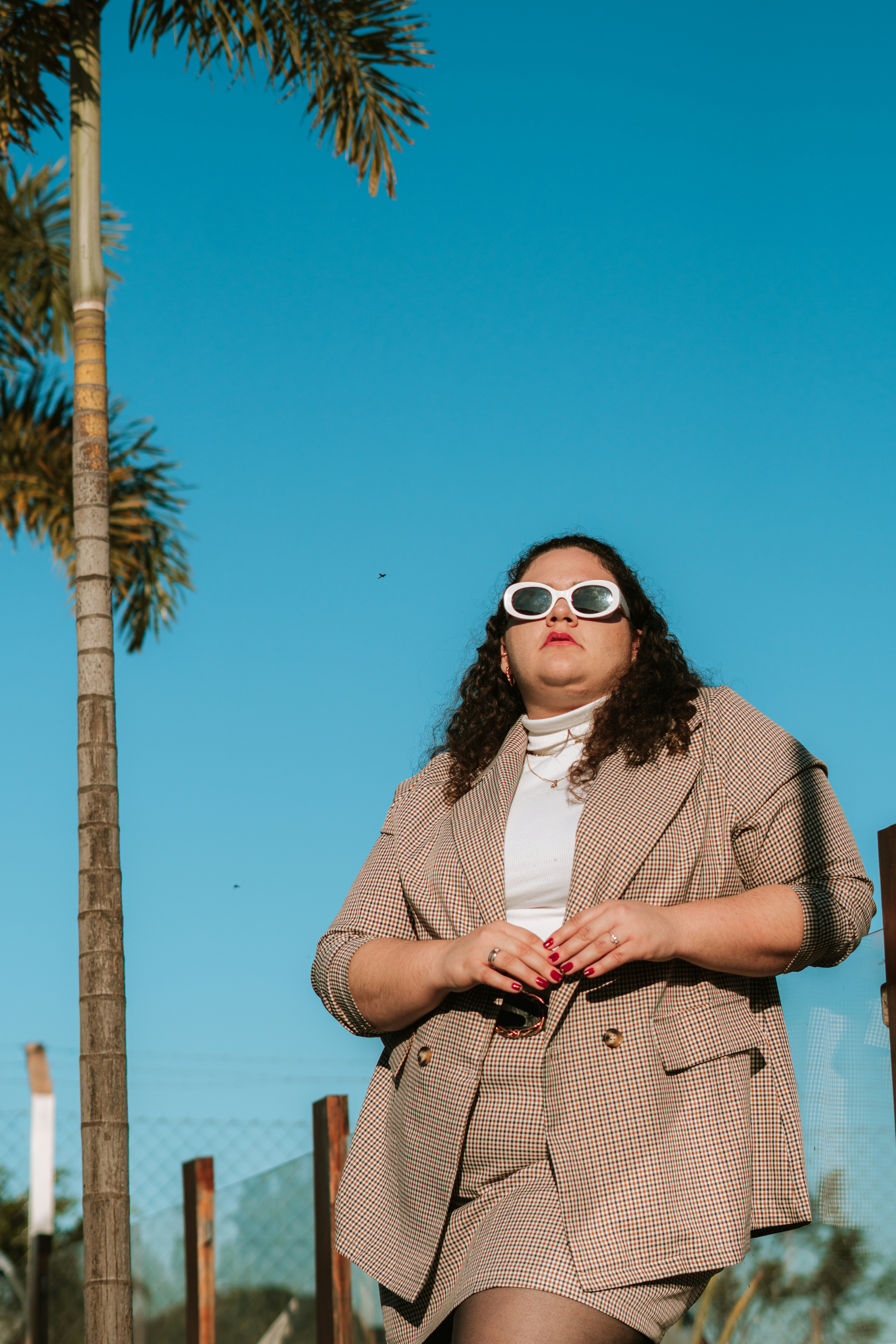 a woman wearing sunglasses