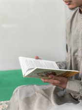 a person holding a book